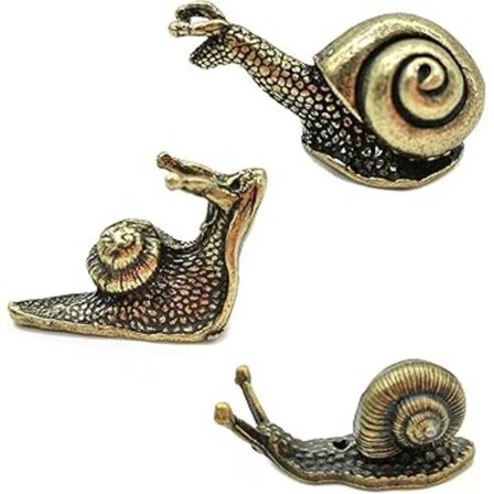 3pcs Snails Garden Figure Decoration Snail Figurines Ornaments Miniature Sculptures Metal