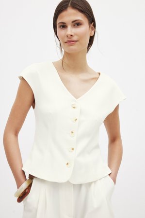 Claire Rose x NA-KD Tailored Vest - Business tøj - Råhvid - EU 32