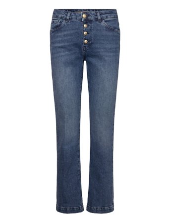 Mmashley Button Jeans Rette Jeans Blå MOS MOSH*Betinget Tilbud