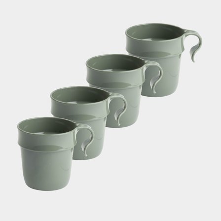 Kaffe/tekop i plast Nordiska Plast, khaki grøn, 30 cl / 300 ml, 4-pak
