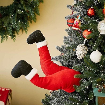 Plush Santa Ben för Julgran Dekoration Stoppade Ben Fast i Julgran för Hemfest