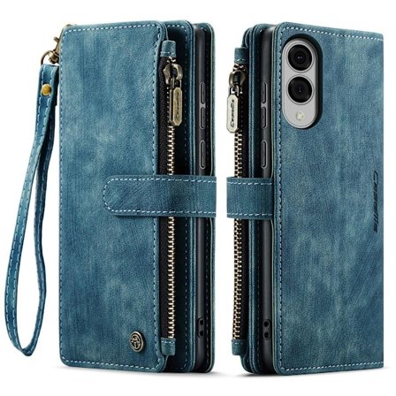 (Til Samsung A54) Retro læderpung etui med aftagelig håndledsstøtte og flere kortlommer