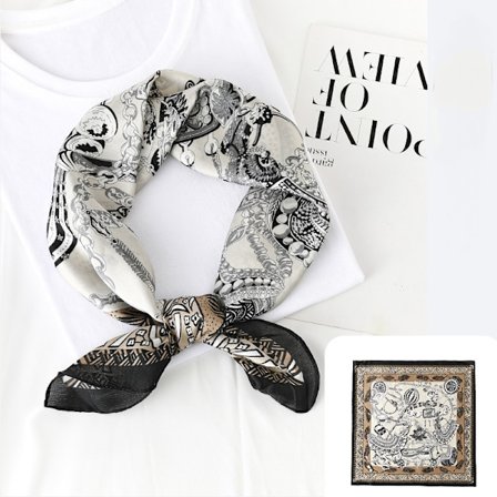 Kvinners Silke Touch Skjerf Medium Square Satin Bandana, Khaki