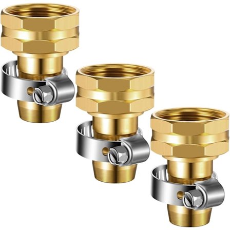 3 stk. Aluminium Hunn Slangemendere Hage Slange Mender End Repair Kit Slangekobling Kobberbeslag for 5/8 tommer eller 3/4 tommer Standard G