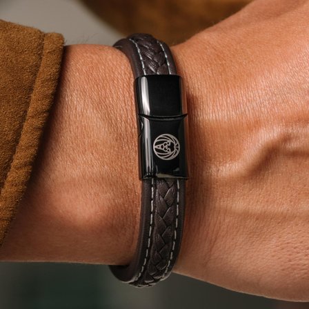 Bracelet en cuir brun rétro pour hommes - Bracelets en cuir