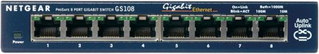 Netgear GS108 - Switch - 8 x 10/100/1000 - stasjonær