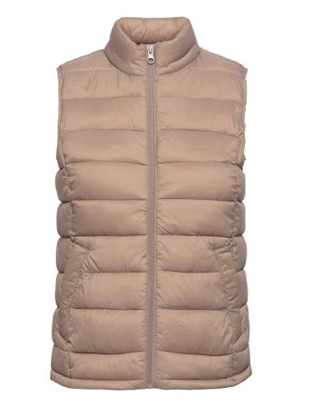Viminsk Short Waistcoat Vests Padded Vests Beige Vila