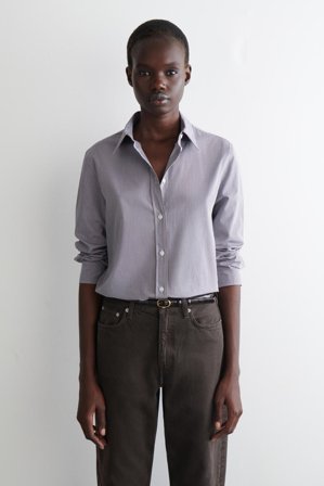 COS Femme Chemise En Coton Vichy in Bleu