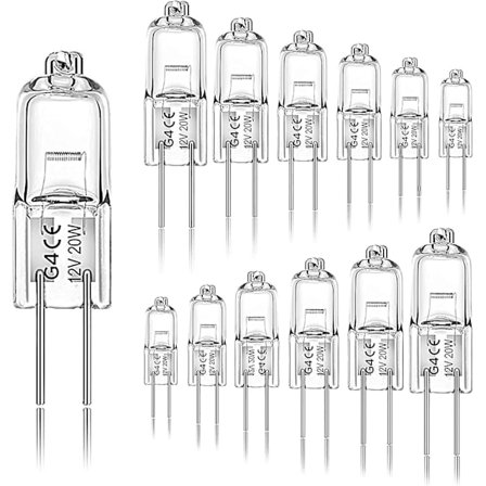 12-pack G4 20W 12V 2800K 2-stifts halogenlampa för köksfläkt, kök, vardagsrum, sovrum