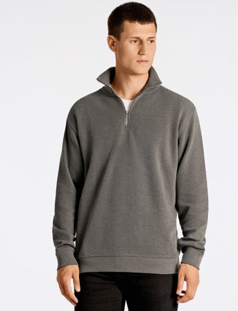 Lindbergh Half Zip Sweat - Grey - S