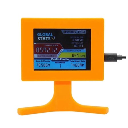 Nerdminer V2 56kh/S 2,8 tommer LCD-skærm Nerdminer Bitcoin Crypto Solo Lottery Desk Miner Cryptocurrency Miner Orange
