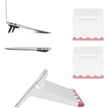Set med 2 vita mini-laptopstativ, osynligt laptopstativ
