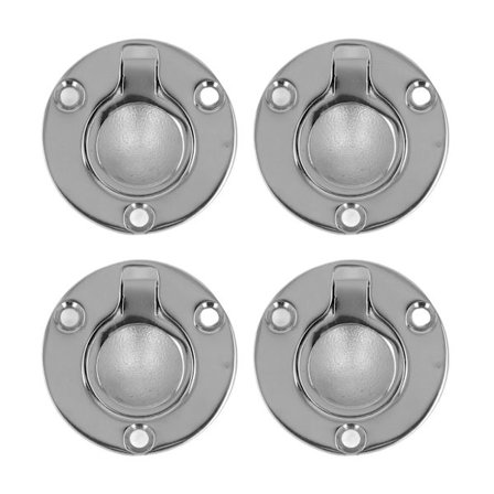 4st M5 Rostfritt Stål Marin Däck Rund Handtag Båtdäckplatta