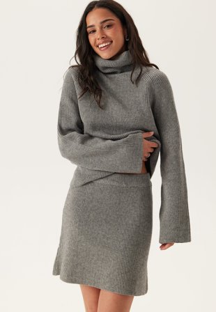 Object Collectors Item - Objviola Mw Re Short Knit Skir - Medium Grey Melange