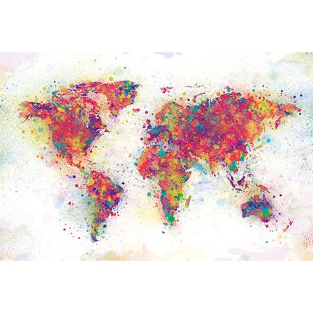 World Map - Colour Splash - Världskarta