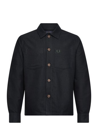 Fred Perry Brushed Twill Overshirt - Black - XL
