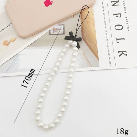 Søtt og nydelig perlebesatt mobiltelefon-smykkearmbånd, mobiltelefon med anti-tapt kjedenøkkelring, gave til kvinner