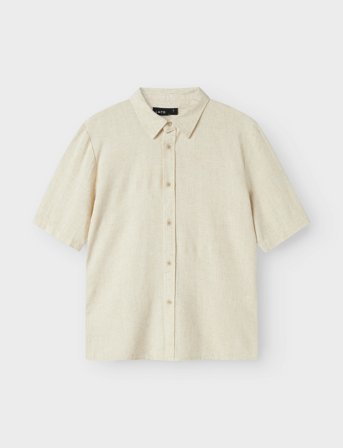 LMTD Nlnfinen Ss Shirt - Beige - 170-176