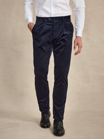 John Henric Men's Dunkelblaue Cordhose Tailored Fit Size 48