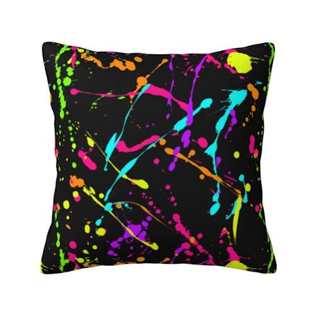 Glow In Dark Splatter Neon 5 Pynteputer Dekorativt Putetrekk Pyntetrekk Til Hjem Sofa Seng Innendørs 18 X 18 Tommer {DB}