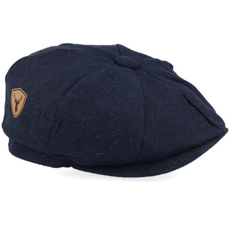 Jack Anchor - Modrá flatcap Kšiltovka - Deer Shield Patch Navy Bakerboy Flat Cap @ Hatstore