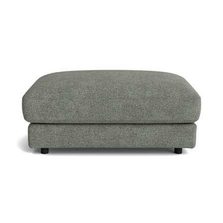 Mellow Pouf Hocker in Casone Hellgrau Grün, meliert, modernes Design, bequemer Sitzkomfort, vielseitig einsetzbar, Höhe 42,5cm