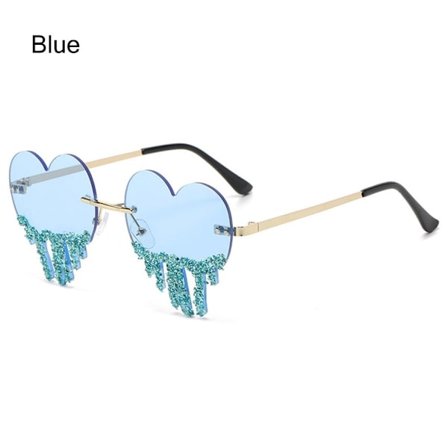 Solbriller til kvinder Hjerte med tårer formet BLÅ