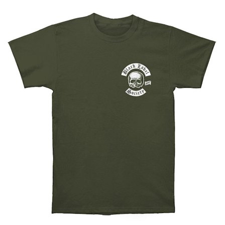 Black Label Society Skull Logo Pocket Olive T-shirt