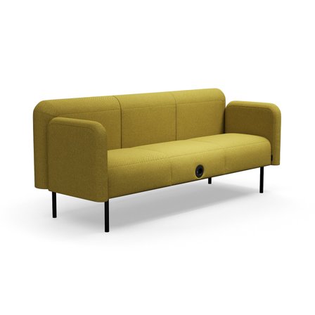 Sofa VARIETY, 3-Sitzer, mit USB-Steckdose, Stoff Blues CSII, gold