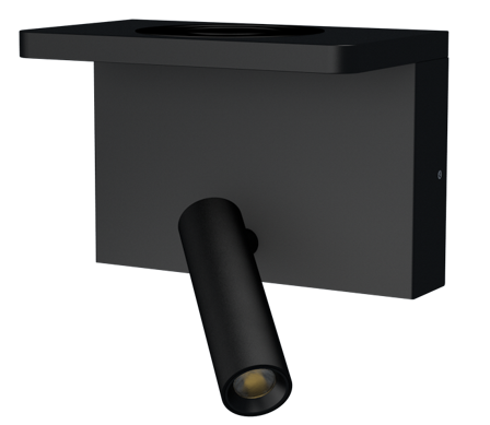 Aneta Lighting Bedside CHARGE 71278-15 Sengelampe 3 W LED, USB-A + USB-C, svart, Belysning