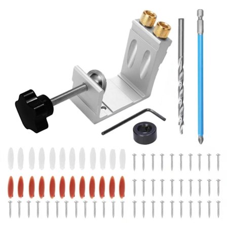 46ST/ Set Pocket Hole Jig Snedhålssökare SILVER