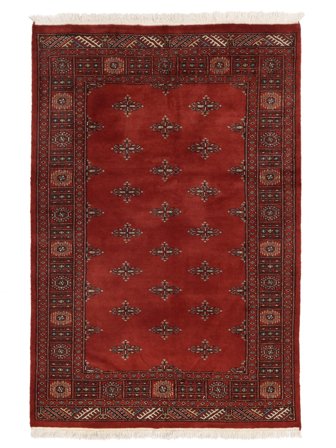 Noué À La Main Pakistan Boukhara 2Ply Tapis 124X185 De Laine Rouge Foncé/Noir Petit