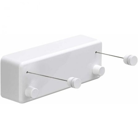 Valkoinen sisäänvedettävä pyykkinaru ABS + alumiininen pyykkiteline D:llä