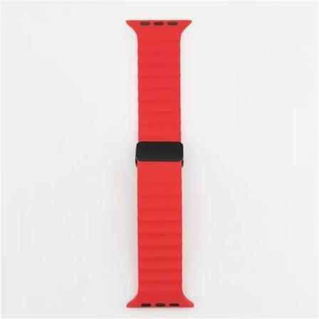 Magneettinen lukko Apple Watch Ultra 2 49mm 45mm 44mm 40mm 41mm 38 42mm silikonirannekkeelle iWatch Series 7 6 3 se 8 9 Punainen 38mm 40mm 41mm