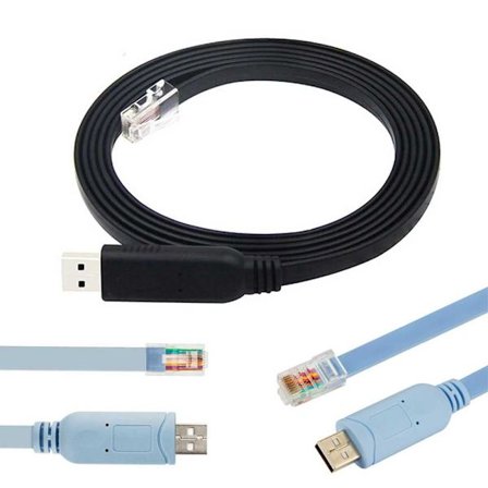 Mordely 1,8M USB till RJ45 för Cisco USB -konsolkabelkonsol svart