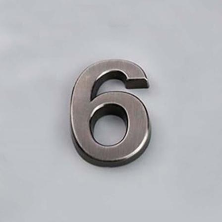 5CM 0-9 Skiltnummerplate Siffer Klistremerke Dør Adresse Hotell Hus Moderne Nummer Matches the image Black nickel/6