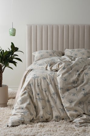 Jotex - Dynetrekk Beige/petrol - MEADOW - Kjøp Sengesett hos Jotex