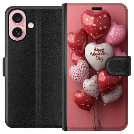 Kompatibel Tegnebogsetui til Apple Apple iPhone 16 Valentinsballoner
