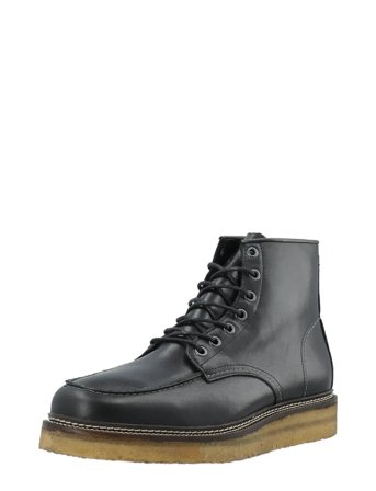 Biajesper Moc Toe Boot Waxed Leather Black Bianco