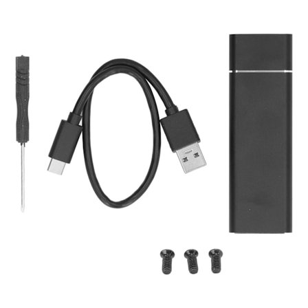 USB C SSD-hölje Hög Hastighet Överföring M.2 NGFF 5Gbps & 10Gbps Typ C Metall SSD Extern Lagring för Dator Svart