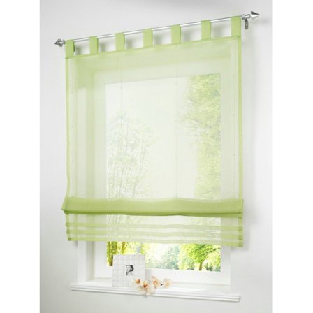 1 st transparent romersk gardin enkel gardin Voile flikgardiner fönsterdekoration sovrum/badrum/balkong (BxH/120x155cm, grön)