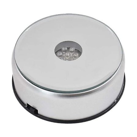 Visningsplade til Krystaller Glaskunst, LED Farvet Roterende Krystal Visningsstand med USB Kabel