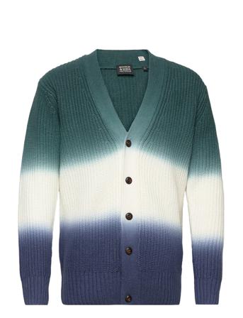 Cotton-Blend Tie-Dyed Rib Knit Cardigan Patterned Scotch & Soda