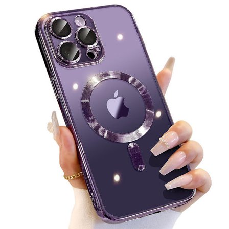 Magneettinen läpinäkyvä suojakotelo iPhone 14 Pro Max -puhelimelle täydellä kamerasuojaimella [Vahvimmat N52-magneetit] [Sotilastason pudotussuoja] 