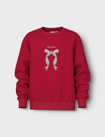name it Nkfvismas Ls Nreg Sweat Bru - Red - 116