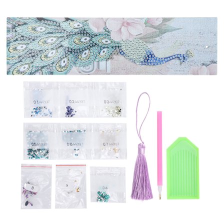 Diamantmaleri Bogmærke DIY Bogmærker med Kvast Kunsthåndværk til Studerende Voksne Begyndere Fuglemønster