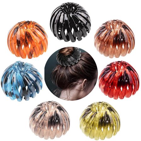 Hårklemmer til hestehaler og knuder, Spiralhårbånd til kvinder, 7 stk.