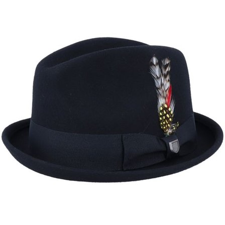 Brixton - Svart fedora Hatt - Gain Black Fedora @ Hatstore