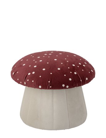 Bloomingville | Lue Pouf, Red, Polyester | Ø37XH30CM
