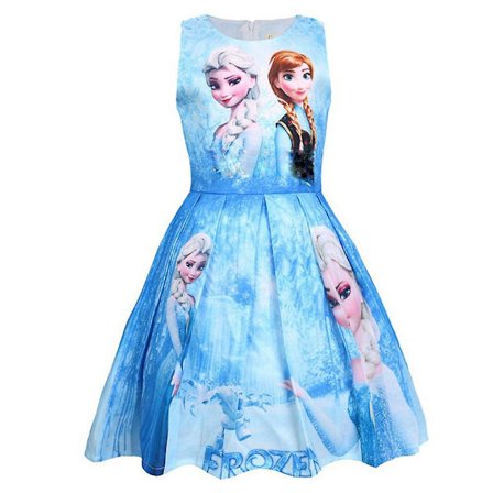 4-8 år Barn Jenter Frozen Print Sommerkjole